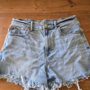 American Eagle Outfitters Light Blue Frayed Jean Shorts